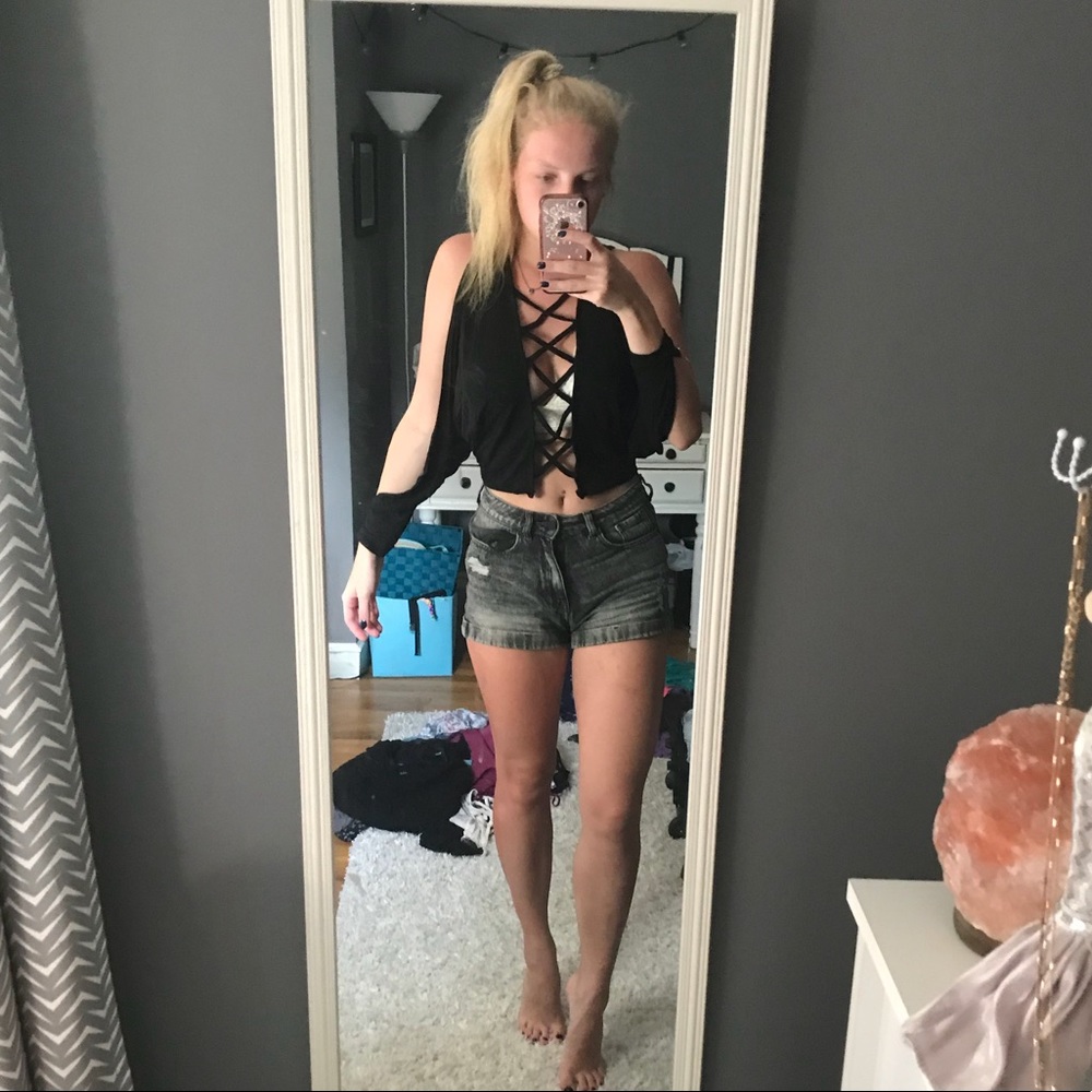 nwt long sleeve crop top